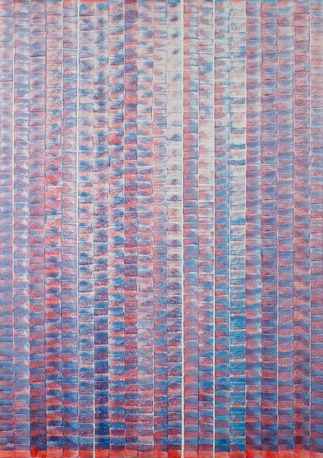 BLUE ON RED - Acrylic on canvas - Format 70X50